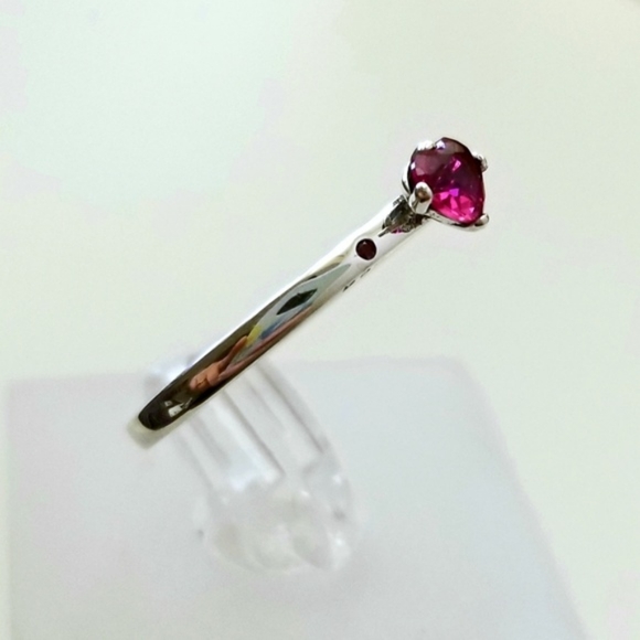 Sterling You & Me ❤️ Ruby Ring - Picture 4 of 7